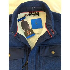 New Avalanche Outdoor Supply Co. Jacket Men L Faux Sherpa Lined Blue Button Up